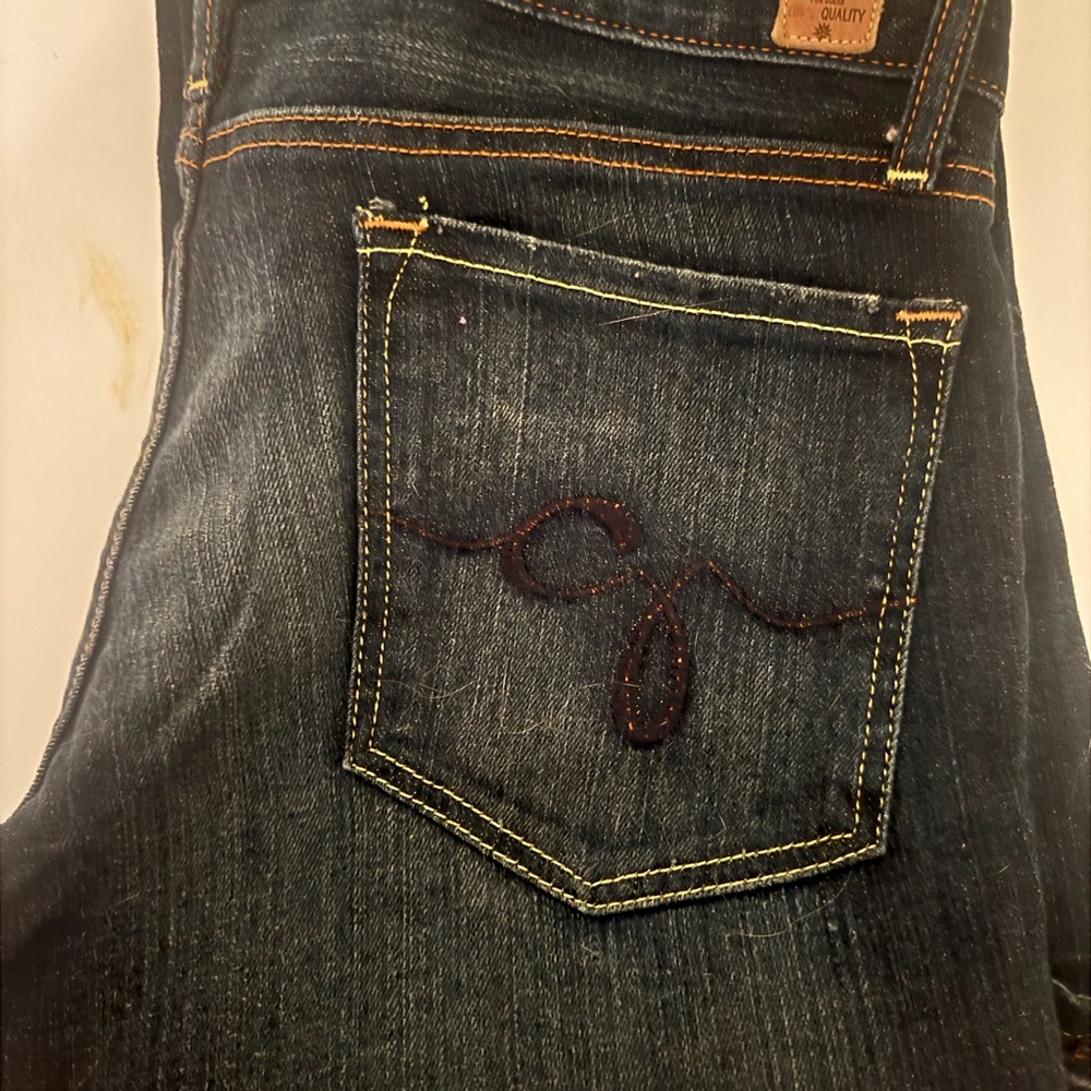 LOFT Dark Indigo Jeans with Embroidered Pocket